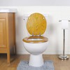 Angel Shield Durable Wood Veneer Natural Toilet Seat Metal Hinged