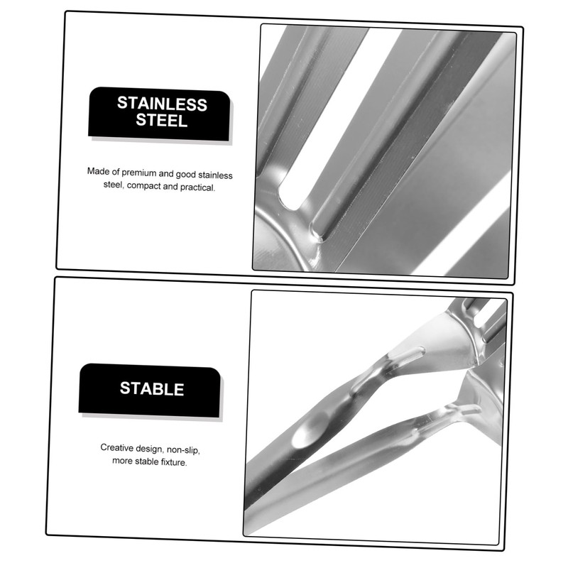 BIUDECO Cooking Gadgets Metal Spatula Stainless Steel Tong for Steak