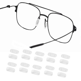 Eyeglass Nose Pads 10 Pairs Push in Soft Silicone Replacement Rectangle Push Slide Slip in Silicone Nosepads for Eye Glasses Eyeglasses Sunglasses, ClearS size