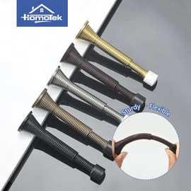 HOMOTEK 4 Pack Telescoping Spring Door Stoppers, Extended from 3-1/8 to 4-1/4 inches Wall Mount Extra Long Door Stops- Flexible Spring Doorstops Wall Protector (Oil Rubbed Bronze)