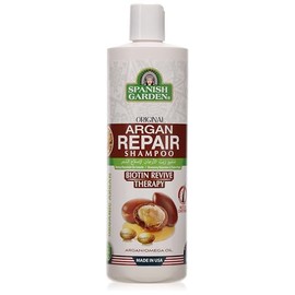 Spanish Garden Argan Repair Shampoo | Biotin Revive Therapy with Organic Oils, Natural Vitamins, and Herbal Extracts | For Frizzy & Coarse Hair, 16 oz