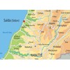 Physical Map of Lebanon - Size A1-59.4 x 84.1cm -