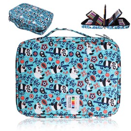 AYVANBER Colored Pencil Case 220 Slots Gel Pens Holder Waterproof Organizer Bag Portable Artist Painting Pencil Pouch Handy Storage Box for Watercolor Pens or Markers and Stationery Supply (Panda)