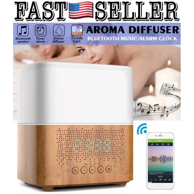 HYM Air Humidifier Smart Bluetooth Speaker 7 Color Led Clock