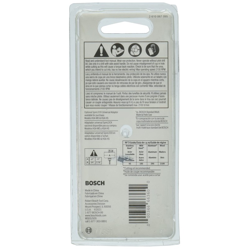 Bosch HBT175 1-3/4 in. Bi-Metal T-Slot Hole Saw