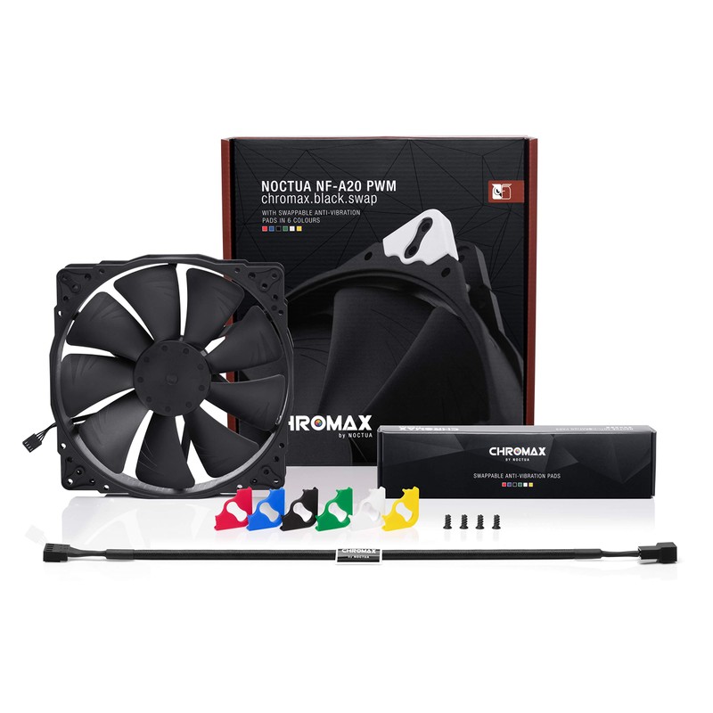 Noctua NF-A20 PWM chromax.black.swap, Ventilador Silencioso, 4 Pines (200x30 mm,