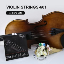 Danchet Violin Strings 4/4 Full Set Academy Performance Grade, Ball End, Medium Soft Wound 601 (Includes E, A, D, G Strings) - Reliable, Affordable Replacement for Violin...