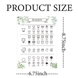 Laundry Symbols Guide Magnet for Easy Clothing Care 6.75x8.75 Inch Laundry Symbols Chart for Home, Washing Room Sign Chart, Laundromat Room Organization & Decor