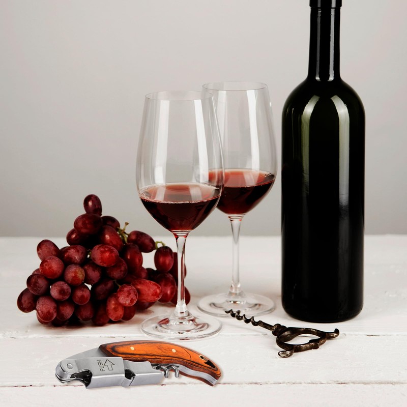 ASelected Wine Opener Corkscrew with Wood Handle Stainless Steel for
