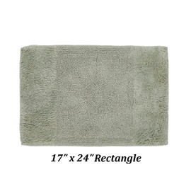 Better Trends Granada Collection, Luxurious 17x24 Bath Rug, Water Absorbing Bathroom Floor mat, Perfect Bath Mats for Bathroom, Quick-Dry & Non Slip Bath Mat, Toilet Rug - Sage Bath Mat