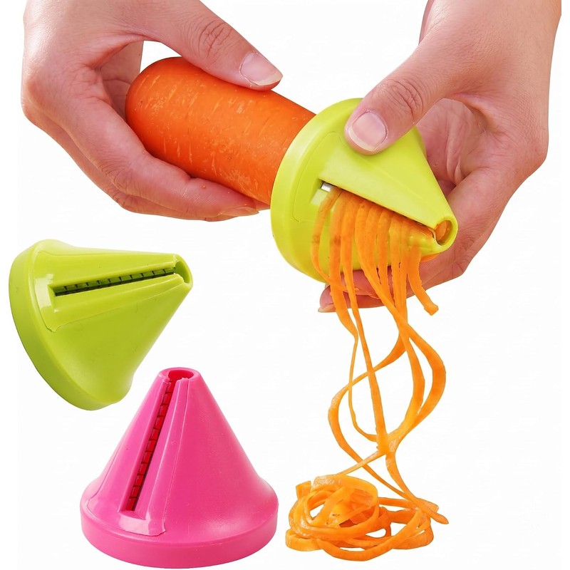 Multifunctional Spiral Vegetable Slicer & Manual Rotating Grater Peeler