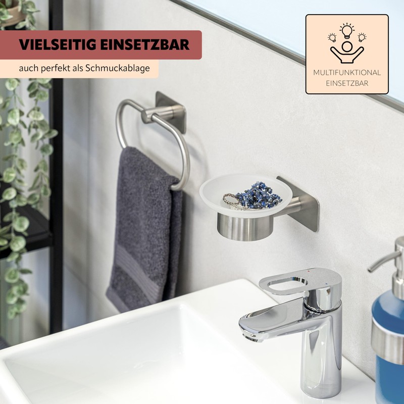 bremermann Piazza Bathroom Series Soap Dish, Matt Stainless Steel &