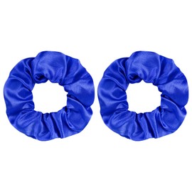 Satin Royal Blue Scrunchies 2 Pcs Hair Ties Scrunchies for Women Girls Hair Accessories Elastic Hair Ponytail Holder