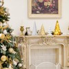 4 Pack Christmas Tree Table Decoration Gold Glass Ceramic Glitter