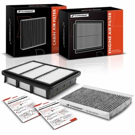 A-Premium 2-PC Engine & Cabin Air Filter with Activated Carbon Compatible with Hyundai Elantra 2009 2010 2011 2012 2.0L, Replace# 971332L000, 281123H000