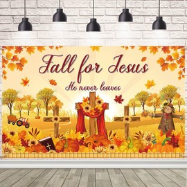 AIBIIN fall for jues Banner Decorations Autumn Maple Leaves Pumpkin Fall Theme Classroom Decorations for Thanksgiving School Home Wall Decor Supplies 70.8x43.3 inch