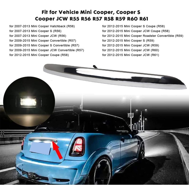 DOCAS Rear Trunk Hatch Handle with Lamp,Tailgate Trim Lid Trunk