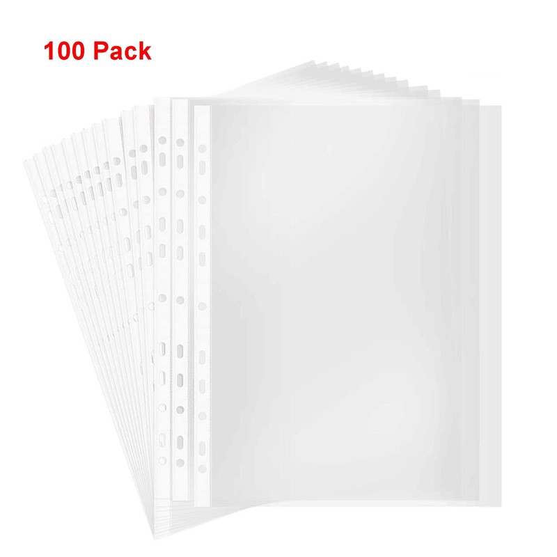 A4 Punched Pocket, Sheet Protectors, 100 Pages Clear Sheet Protectors