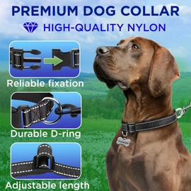 TECEUM Reflective Pet Collar – Black – S – Basic Nylon Dog Collar – Quick Release Buckle – Fits Small, Medium and Large Dogs, Puppies, Cats – ESA & Service Dog Options