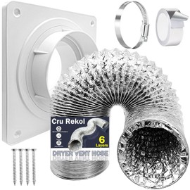 Dryer Vent Hose Connector Kit with Quick Connect & Disconnect Dryer Vent Wall Plate,8ft Hose (6-ply) and Clamps, for Ceiling Walls Greenhouses Air Circulation Systems