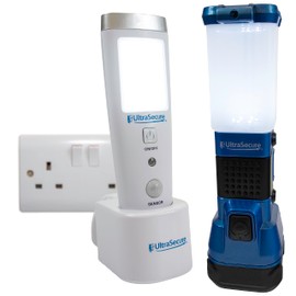 UltraSecure Mains Plug in Power Failure Led Torch & LED Lantern Kit