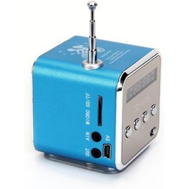 Mini Bluetooth Speaker,Digital Mini Portable FM Radio Radio Mini Speaker USB SD TF Card MP3 Audio Player (Blue)