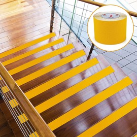 BOMEI PACK Anti Slip Traction Tape,4 Inch x 33 Ft,Heavy Duty Non Slip Tape,Grip Tape for Stairs, Tread Step, Indoor & Outdoor Use,Waterproof Stairs Non Skid Treads (Yellow)