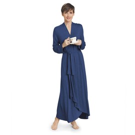 SAGEFINDS 94% Rayon Derived from Bamboo, 6% Spandex Long Wrap Robe for Women | Long Sleeve Bathrobe | Full Length Dressing Gown