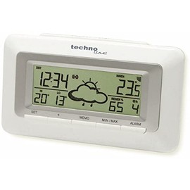 TechnoLine WD 1080 Wireless Alarm Clock with World Clock and LED Display White / Silver