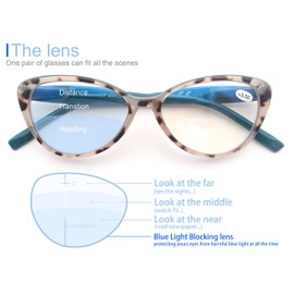Progressive Multifocus Reading Glasses,Blue Light Blocking Readers Eyeglasses