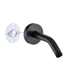 RAINREVIVE 6 Inch Shower Arm with Flange and Stabilizer Bracket, Wall Mounted Shower Pipe Arm 304 Stainless Steel For Fixed Shower Head & Handheld Showerhead, Oil Rubbed Bronze