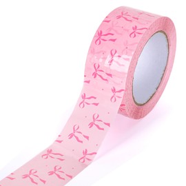 Whaline 109 Yard Pink Bow Packing Tape Pretty Bow Decorative Gift Wrapping Tape Waterproof Shipping Tape for Small Business DIY Crafts Box Carton Decor