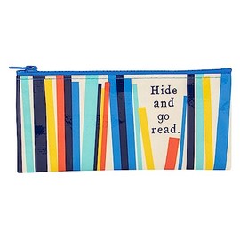 Blue Q Hide and Go Read Pencil Case Chunky Zipper, Sturdy and Easy-to-Wipe-Clean, 4.25" h x 8.5" w, Made from 95% Recycled Material.