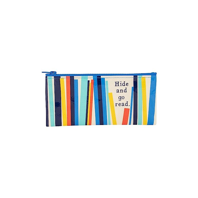 Blue Q Hide and Go Read Pencil Case Chunky Zipper,