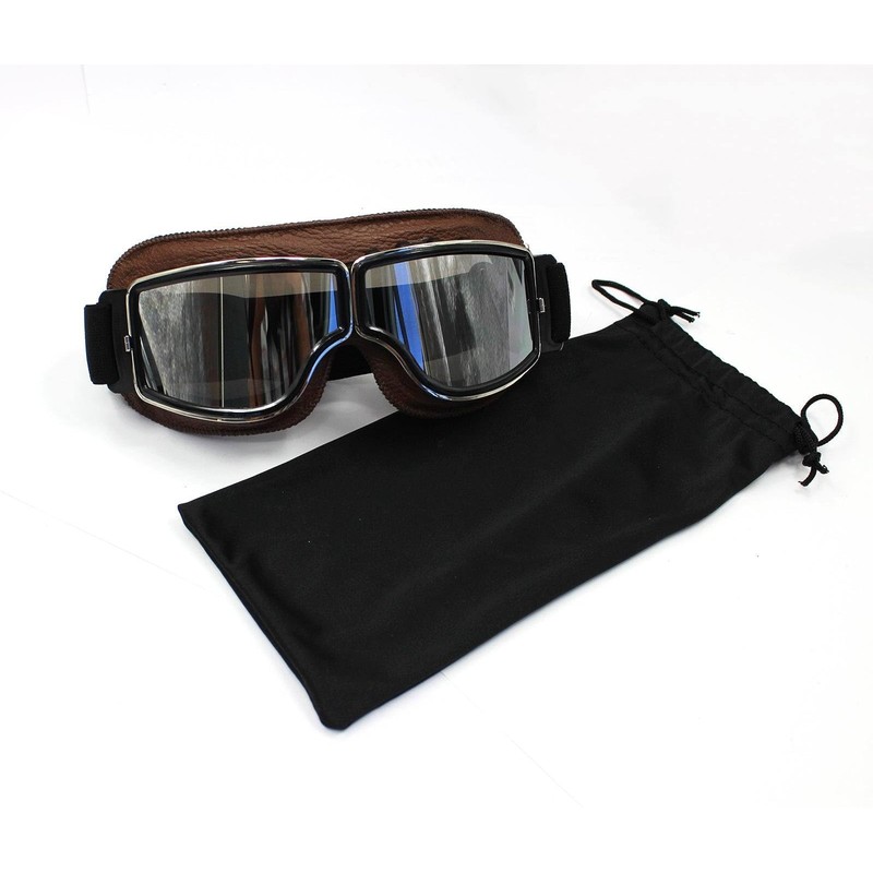 TDR WWII Style Aviator Goggles - Adjustable, Windproof, Safety Enhanced,