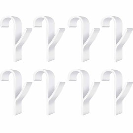 Frypay Radiator Towel Rail, Pack of 8, White, 9.6 x 5.9 cm, Practical Hanging Hooks for Bathroom Radiators