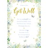 Paper Rose Get Well Card - Meadow Flowers and Butterflies