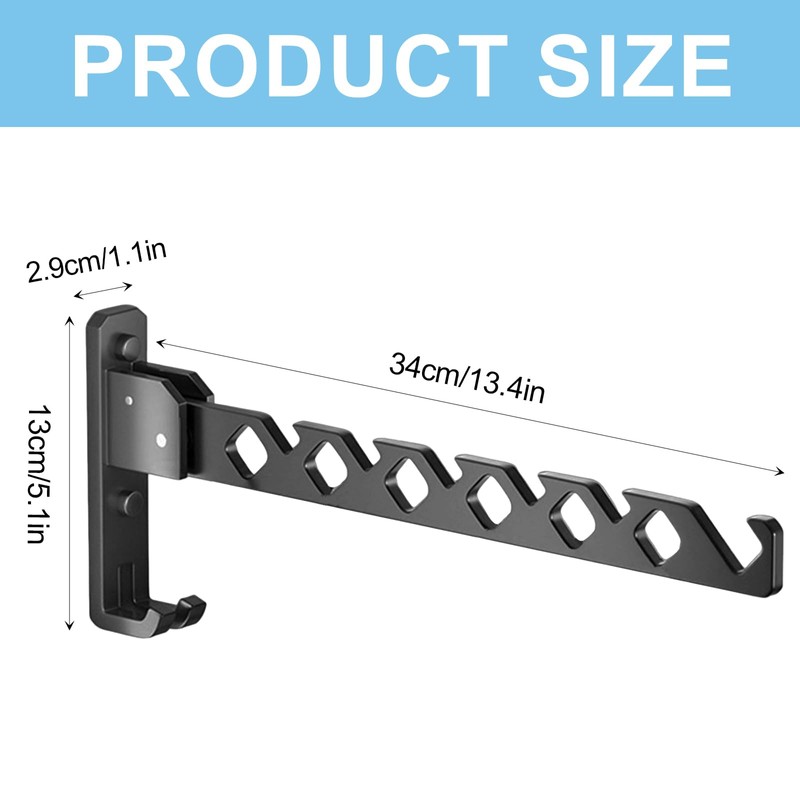 Ksvaye Wall Clothes Hooks Foldable Wall Clothes Rack Clothes Fan