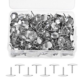 500pcs Drawing Pins, BetterJonny 9.5mm Silver Push Pins Iron Thumb Tacks Head Nail Pin Doornail for Office or DIY