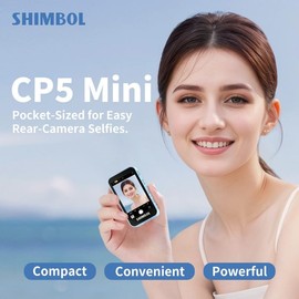 Shimbol CP5 mini monitor: 1 button sync, 30 m wireless closure, magnet. accessory. Ideal for rear camera selfies and vlogging (grey case)