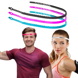 BBTX Sweatband Sweat Headbands for Mens Womens, Adjustable Non Slip Anti Sweat Headbands Sports, Running, Workout, Yoga, Fitness, Cycling, Comfortable, Quick Drying
