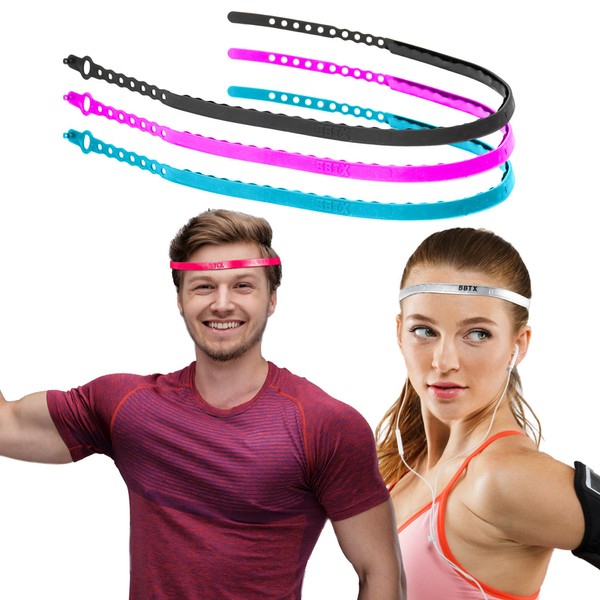 BBTX Sweatband Sweat Headbands for Mens Womens, Adjustable Non Slip