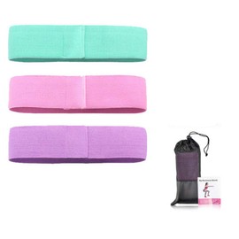 NUZAMAS Set of 3 Resistance Bands, Exercise Bands, Non-Slip Workout, 3 Strength Levels for Legs, Butt, Hip, Portable Fitness Loop Bands for Men, Women, Yoga, Squats, Lunges, Pilates, Glute Bridge