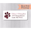60ct - Foiled Paw Print Return Address Labels (#351-F)