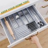 Bamboo Kitchen Silverware Drawer Organizer - Expandable Wood Utensil Holder