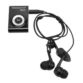 Waterproof MP3 Player for Swimming, 8GB HiFi Music Player with Earphone, 150mAh Underwater Swimmer MP3 Player with Clip, Compatible with Almost All Audio Formats (Black)