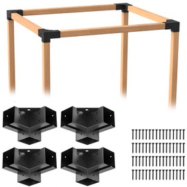 ORIGLE Pergola Brackets - Heavy Duty 4x4 Brackets kit (Q235 Steel Anti-Corrosion, 3.6"x3.6" Fit) - Pergola Kit for DIY Garden, Patio, Gazebo - Weatherproof for 4x4 Wood Beams (4-Pack)