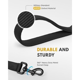 FAYOGOO Dog Leash 6FT - Heavy Duty Dog Leash with Traffic Padded Double Handles - Safety Control Traning Leash for Large Medium Dogs