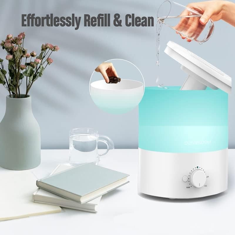H1-XIT Cool Mist Humidifier with Top Refill Design, 2L Capacity,