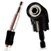 Right Angle Drill Attachment Adapter 105° Impact Driver Angled Screwdriver Magnetic Drill Bit Holder+ Pivoting Drill Bit Extension, Impact Extension Set for Tight Space